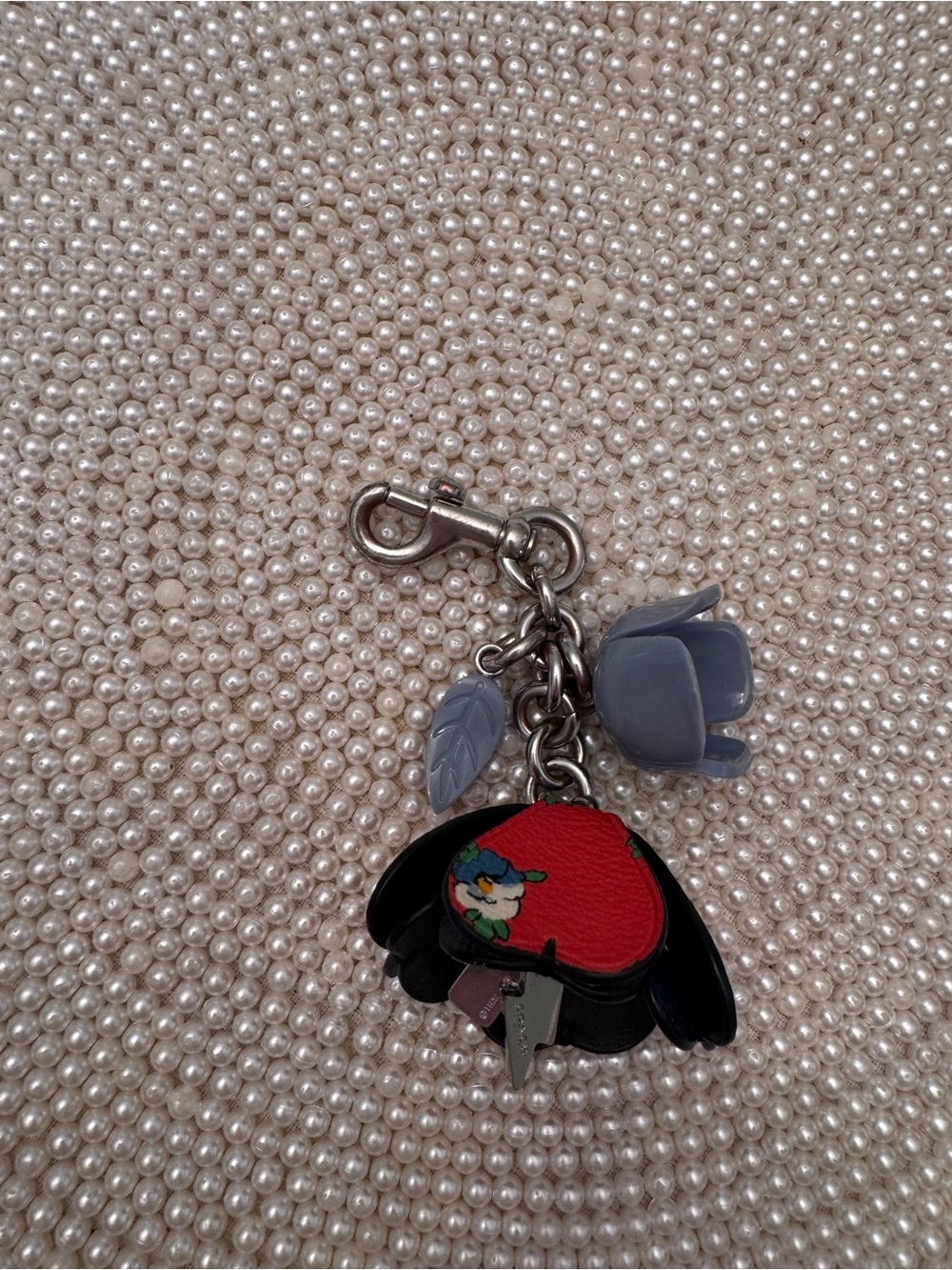 Coach Flower  Leather bag and key  Charm - Picture 2 of 3